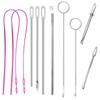 10 Pieces Drawstring Threader Tool Set Long Metal Drawstring Threaders