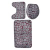 Toilet Mat Set Two Color Stone Texture Flannel Bathroom Rug