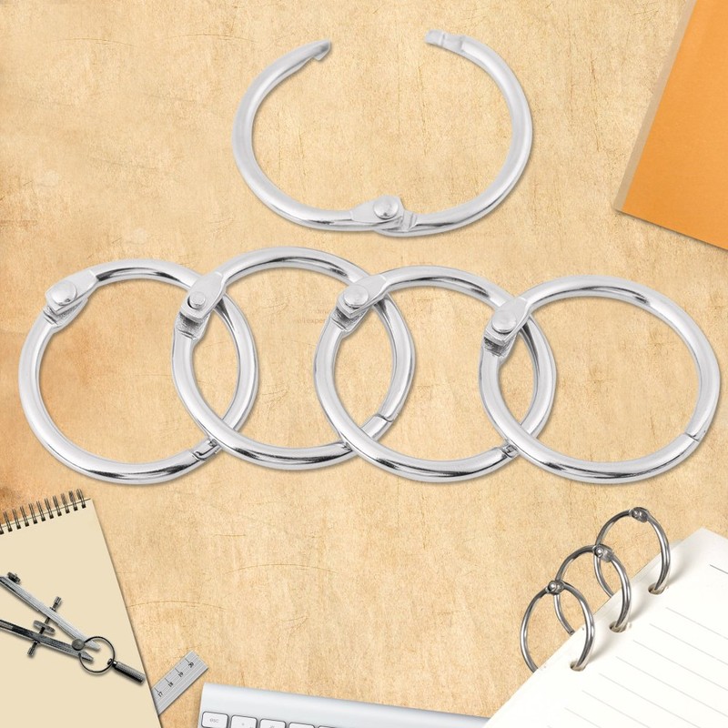 20 Pieces Metal Folding Binder Rings Key Ring Loose Leaf