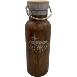 Las Vegas Woodgrain Design Collection Tumbler,Water Bottle, 16-20 fl oz, Stainless Steel (16 fl oz Water Bottle)
