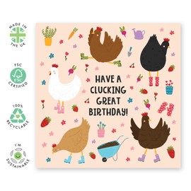 Central 23 Funny Birthday Card - 'CLUCKING GREAT BIRTHDAY, CHICKENS!' - Perfect for Celebrating with Humor and a Fun Twist - Ideal for Friends Family Pals Mates Chicken Lovers - Comes With Stickers