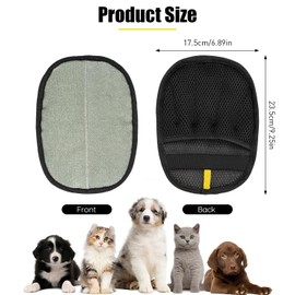 2 PCS Pet Hair Removal Glove, Static Pet Grooming Gloves, Double Sided Cat Grooming Glove, Reusable Versatile Dog Grooming Glove for Grooming, Deshedding, Washing