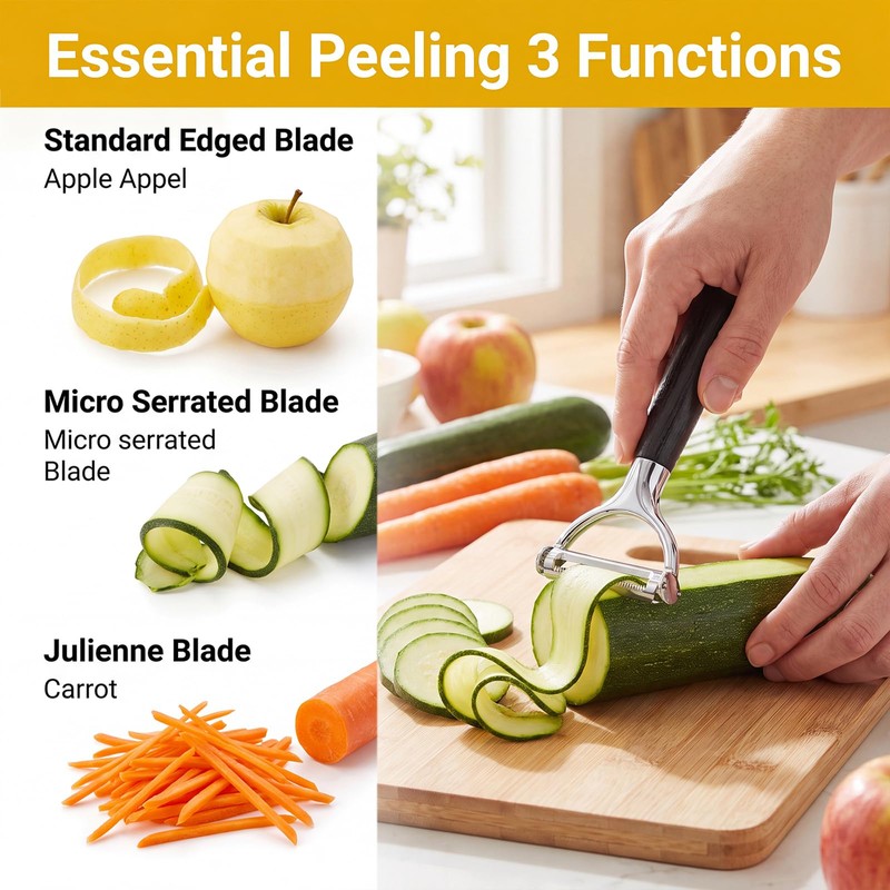 2 In 1 Julienne Peeler, Stainless Steel Vegetable Peeler with