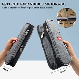 Estuche para Lápices de Grande Capacidad, Lapicera Organizador Expandible, Bolsa de Utiles Oficina, Estucheras Lapiceras Aesthetic para Plumones y Colores, Papelería con Cremallera (Negro)