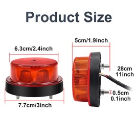YnGia Emergency Flashing Lights, 1PCS Strobe Flash Light Beacon Safety Light Emergency Hazard Warning Flashing Light Marker Lamp for 12V 24V Car Truck Trailer Caravan Camper Van (Red)