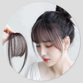 Bangs wig human hair full bang straight bang bangs transformation partial (WFIXR5N) dark brown - ONEWFIXR5N / 앞머리 가발 인모 풀뱅 똑딱이 뱅 앞머리변신 부분가 (WFIXR5N) 흑갈색 - ONEWFIXR5N