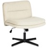 Criss Cross Chair, Upholstered Fabric Padded Vanity Chair Swivel Armless,