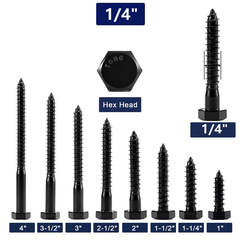 1/4" x 2" Hex Head Lag Screws Bolts 20Pcs 304