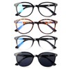 3 Pack Reading Glasses Spring Hinge Stylish Readers Black/Tortoise for