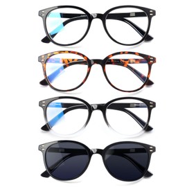 3 Pack Reading Glasses Spring Hinge Stylish Readers Black/Tortoise for Men and Women (4 Pack Mix, 2.25, x)