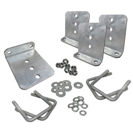 4 Pack 6" Galvanized L-Type Bunk Bracket Kit for Boat Trailer, fits 3x3 Cross Members, Heavy Duty (4 Pack)