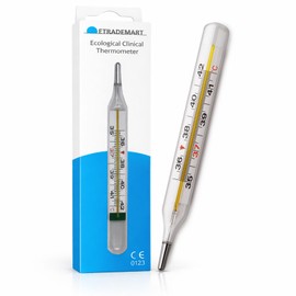 Thermometer – Accurate Glass Body Temperature Measurement for Fever, Reusable Galium Tin Alloy Thermometer for Kids & Adults,Home & Travel Use
