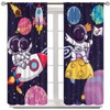 Astronaut Blackout Curtains,Cute Astronaut Cartoon Starry Stars Moon Pattern 2