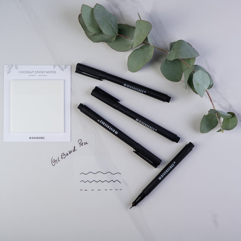 DIVERSEBEE Fine Tip Permanent Pens, 4 Pack Quick Dry Markers,