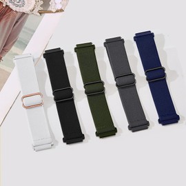 ZOCOVIN 5 Pack Stretchy Watch Band Compatible with Garmin Vivoactive 5/Vivoactive 6, 20mm Soft Elastic Fabric Adjustable Replacement Sport Loop Straps for Garmin Venu Sq 2 /Forerunner 55/165 Women Men