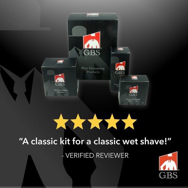 G.B.S Men's Shaving Set - Double Edge Safety Futur Razor, Shaving Brush, Shaving Bowl, Soap, Leather Case, 20 Blades For The Best Wet Shave