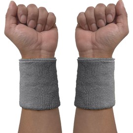 Couver - Muñequera deportiva de algodón sólido de rizo, 1 par