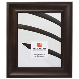 Craig Frames Scalloped American Barn, Faux Barnwood Picture Frame, Dark Walnut Brown, 18 x 24 Inch