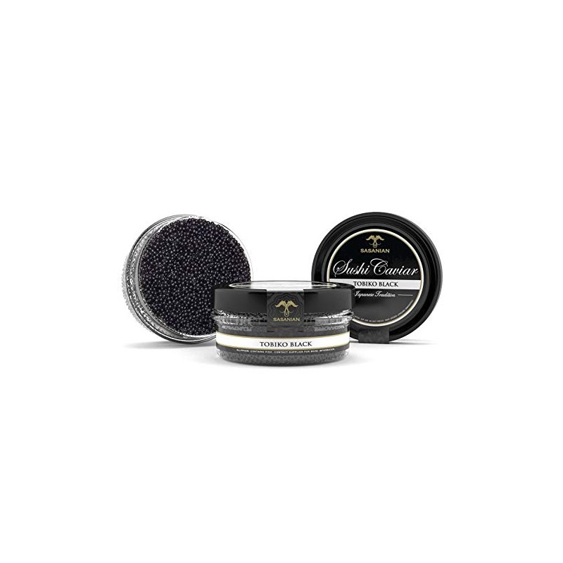 GUARANTEED OVERNIGHT! Tobiko Flying Fish Roe BLACK Sushi Caviar 1.1