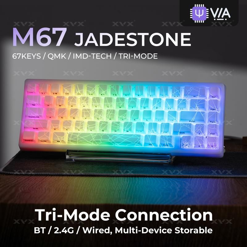 XVX M67 Tri-Mode Mechanical Keyboard With Spider Web IMD-Tech Keycaps,