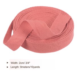 PATIKIL Cotton Twill Tape 3/4 Inch 10 Yards Cotton Ribbon Bias Binding Tape Herringbone Webbing Trim for Sewing Gift Wrapping Craft DIY Dark Pink