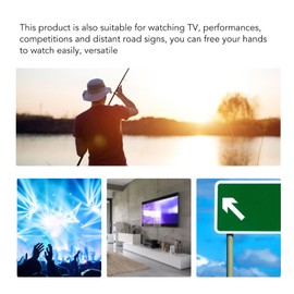 Professional Hands Free Binocular Glasses for Fishing Bird Watching, 8X Magnification Manual Focus Fishing Binocular with 3 Color CPL Filters, for Adults Kids