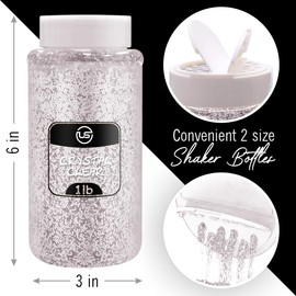 Glitter - 1 LB/16OZ Crystal Clear Fine Glitter Shaker, Glitter for Resin, Glitter for Crafts, Fine Glitter for Scrapbooking and Art and Craft Supplies, Ultimate Glitter for Tumblers - Bulk Glitter