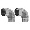SHINEOFI 2pcs Stainless Steel Elbow Pipe for Chimney Flue Efficient