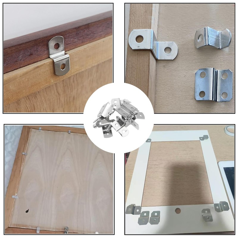 Rrina 60Pcs Offset Canvas Clips with Screws Heavy Duty Picture