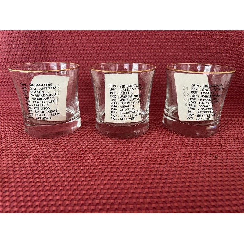 Kentucky Derby Triple Crown 1935 Omaha Souvenir Cocktail Glass Set
