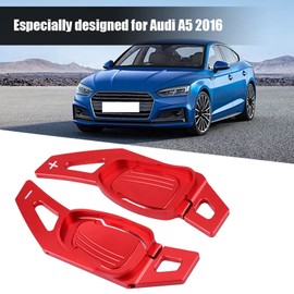 Shift Paddle Extension Shift Car Steering Wheel Shift Paddle Shifter Aluminium Decoration Sticker Frame Cover Shifters Paddles Sticker for A5 S5 S6 SQ5 RS6 RS7 (Red)