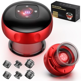 2 Pack Smart Cupping Therapy Massager with Red Light, 7-in-1 Electric Cupping Device, Dynamic Cupping Set with 12-Levels Suction & Heat, Cupping Machine for Pain Relief, Muscle Soreness, Aches, Knots
