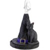 Enchanting Black Witch Hat with Cat Design Incense Cone Holder
