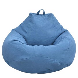 Librao Bean Bag Chair Sofa Cover(No Filler), 31.4x35.4 Lazy Lounger High Back Large Bean Bag Storage Chair Cover Sack for Adults and Kids Without Filling (Blue, M)