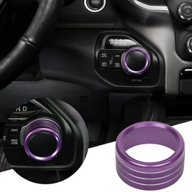 JWWY Gear Shift Switch Knob Cover Trim for Dodge 2018-2023+ RAM 1500 Special Editions, Purple Hollow Aluminum Alloy