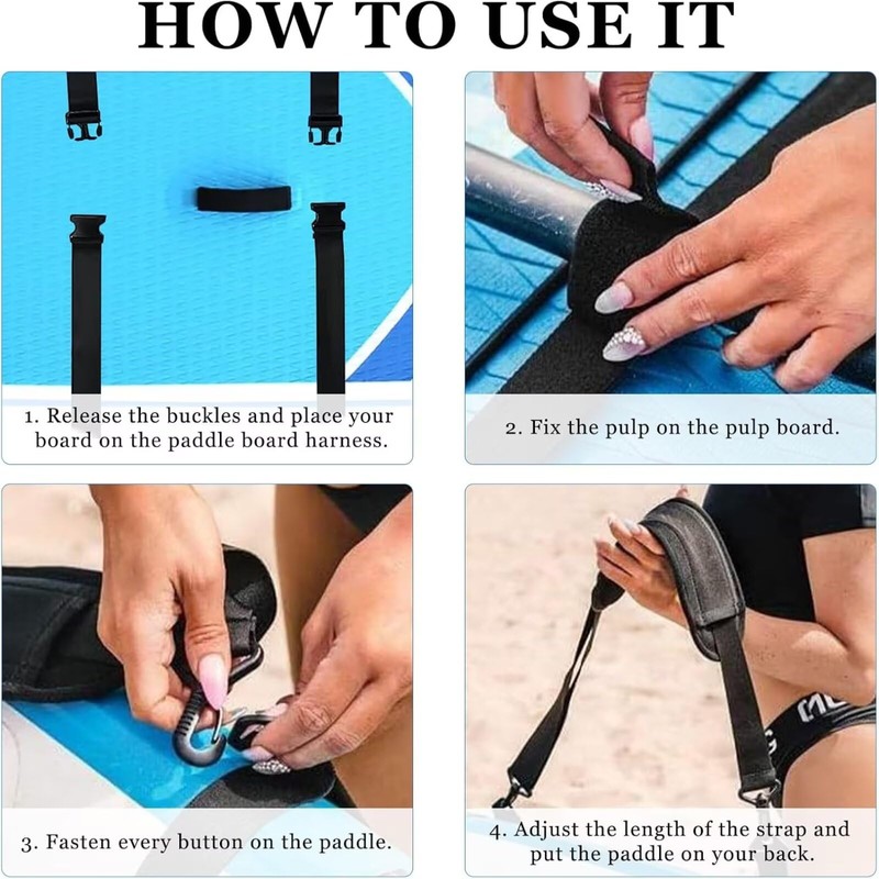 runrayay Black Paddleboard Carry Strap, Adjustable Heavy Duty Shoulder Strap