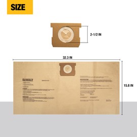 3 Pack DEWALT Dust Bag DXVA19-4101, for 6-10 Gallon Wet/Dry Vacuum, DEWALT Vacuum Bags, Compatible with DXV06P DXV09P DXV09PA DXV10P DXV10PL DXV10S DXV10SA DXV10SB