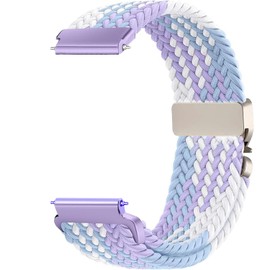 Issinlky 18mm Nylon Braided band Compatible with Garmin Venu 2S/Venu 3S/Vivomove 3S/Vivoactive 4S/Forerunner 255s/255s Music/265s, Quick Release Replacement Elastic Strap for Women Men