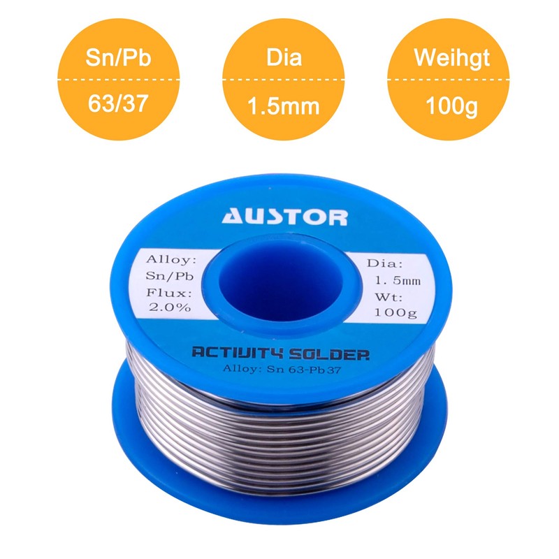 AUSTOR 63-37 Tin Lead Rosin Core Solder Wire for Electrical