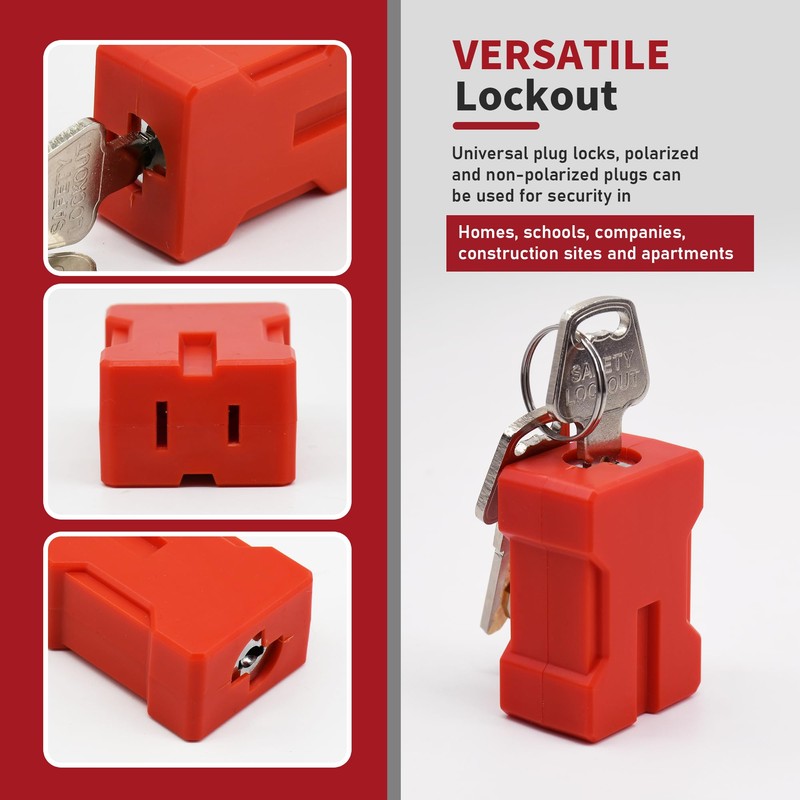 Plug Locks Electrical Cord Plug Lockout Device 2 Pack Outlet