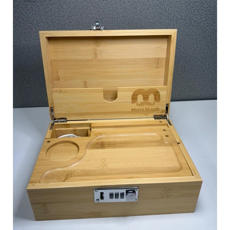 Urban Sombrero Bamboo Stash Box by MustStash, with Combination Lock