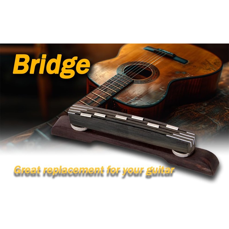 Unxuey Height Adjustable Rosewood Guitar Bridge 6 String Archtop Jazz