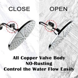 Joywayus Showerhead Shut Off Valve 1/2"NPT Female x Male Thread Copper Chrome Plating Shower Flow Control Valve Mini Ball Valve Water Regulator