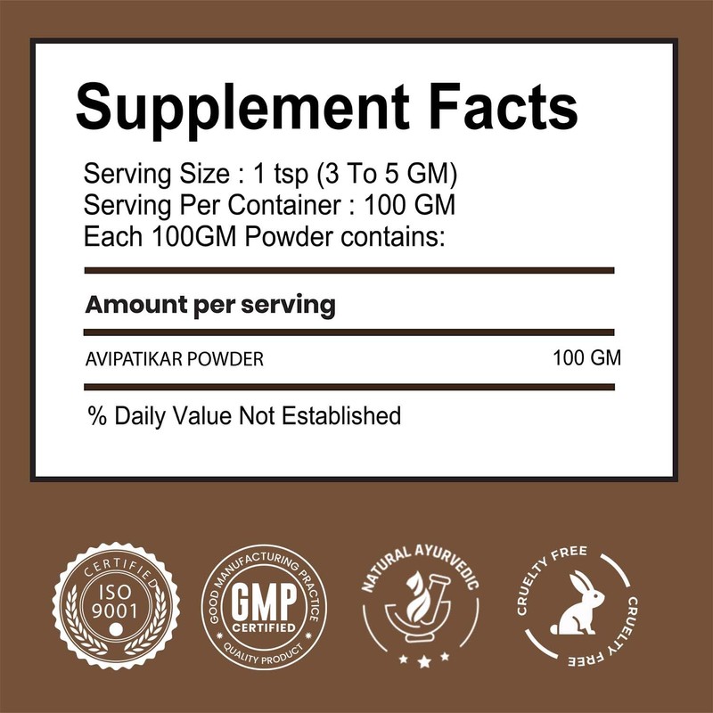 VEDIKROOTS Avipattikar Churna Powder 3.52 Ounce (Pack of 1)