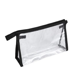 Gatuida Makeup Bag Portable Travel Toiletries Organizer Transparent Cosmetic Pouch for Trips Camping and Daily Use Black