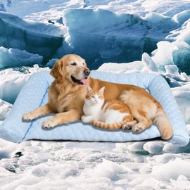 Cooling Mat for Dogs - 2025 Upgraded 32" x 20" Washable Pet Cooling Pad for Cats, Non-Slip Kennel Bed for Summer, Ultra-Comfortable & Machine Washable Portable Ice Mat for Dogs/Cats