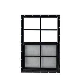 Shed Window 18x27 - Vertical Slider with Built-in Bug Screen (Black)