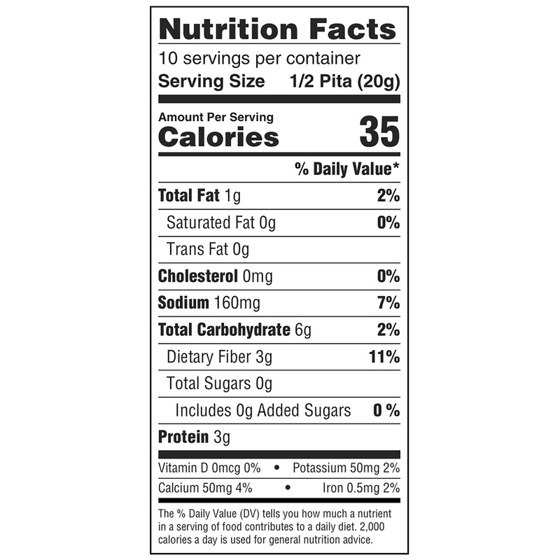 Joseph's Heart-Friendly Pita Bread, 3g Net Carbs Per Serving, 6-Pack