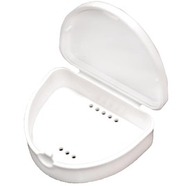 Slim 1" deep Recyclable Orthodontic Dental Case for Retainers, Bleaching Trays, Dentures White