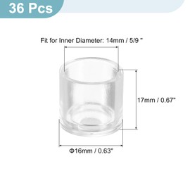 sourcing map 36Pcs Chair Leg Caps, 14mm (5/9 Inch) Non-Marking PVC Chair Leg Tips Non-Slip Chair Leg Floor Protectors Round Table Covers End Caps for Furniture, Transparent